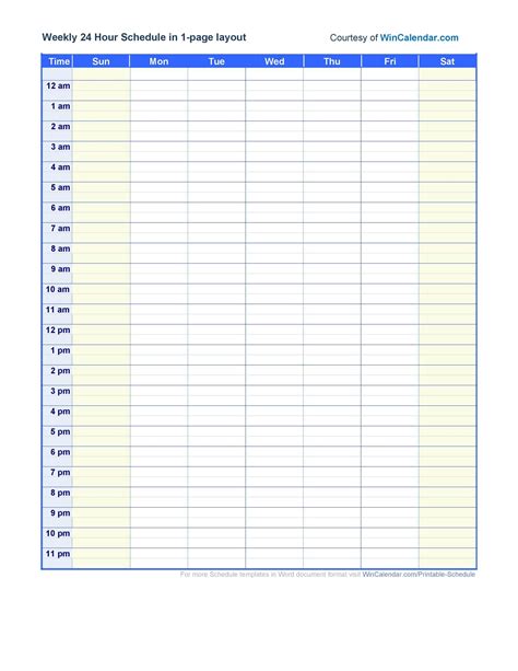 Effective Hourly Schedule Templates Excel Ms Word Templatelab