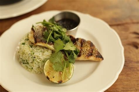 Grilled Black Sea Bass With Lime Rice Greenpointers