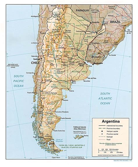 Landkarte Argentinien Reliefkarte Karten Und