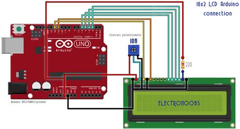 Schematic For 16x2 Lcd Example With Arduino