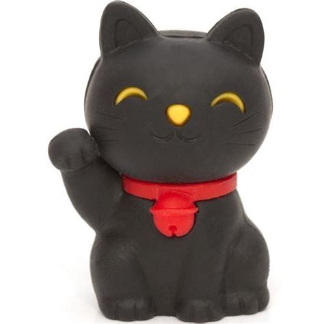 I found these cute lucky cat pouches in the shops in atami, japan. black Lucky Cat eraser Maneki Neko from Japan by Iwako. $1 ...