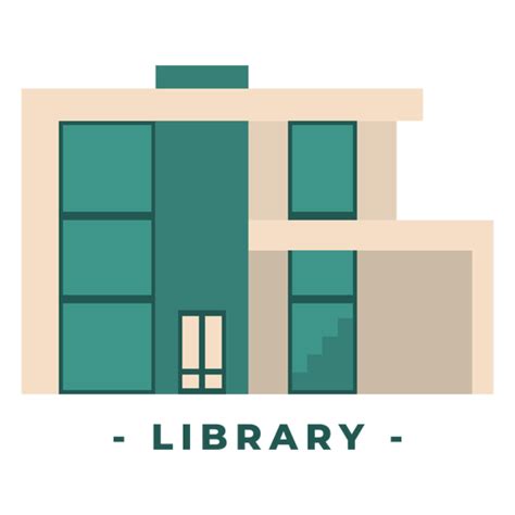 Building Library Flat Illustration Transparent PNG SVG Vector File
