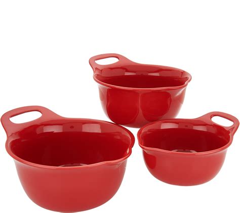 Rachael Ray Set Of 3 Stoneware Mixing Bowls