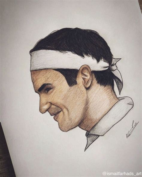 Roger Federer Portrait Artist Portrait Drawing Art Day
