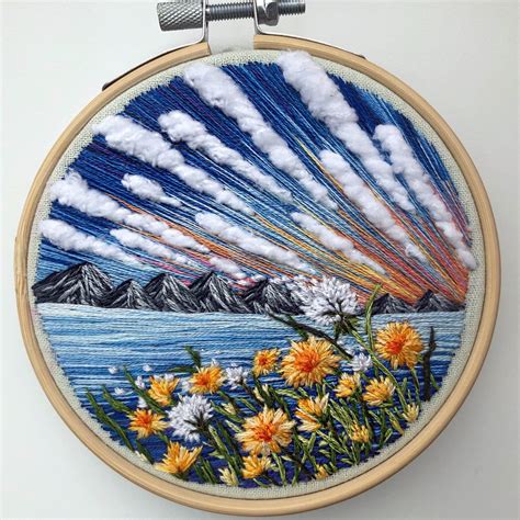 Artist Captures The Beauty Of Nature With Colorful Landscape Embroidery