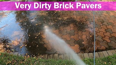Dirty Driveway Pavers Cleaned Satisfying Pressure Washing Youtube