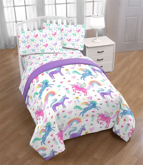 Trend Collector Unicorn Rainbow Twin Bed In A Bag Bedding Set With