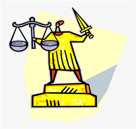 Vector Illustration Of Justice Scales With Lady Justice Impartial PNG