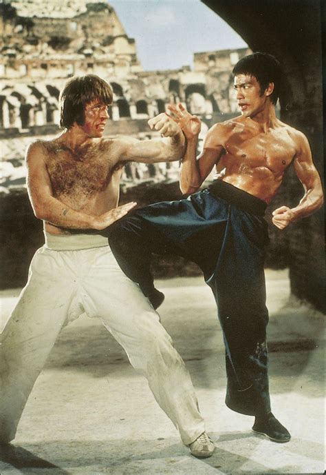 Bruce Lee And Chuck Norris Fight At The Colosseum In The Film Way Of