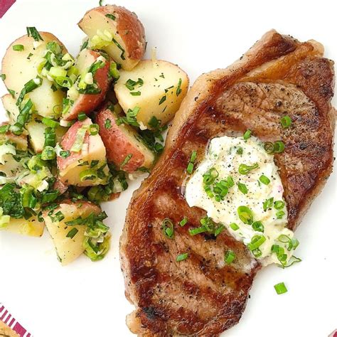 Check out gordon ramsay's selection of beef & steak recipes, from roasts, bbq & beef wellington recipes to modern favourites like burgers & curries! Best Grilled Steaks with Garlic Chive Butter and French - Style Potato Salad Recipe-How to Make ...