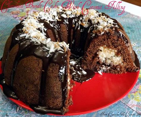 Spread with a layer of mascarpone filling. Chocolate Bundt Cake With A Creamy Coconut Filling | Chocolate bundt cake, Chocolate recipes ...