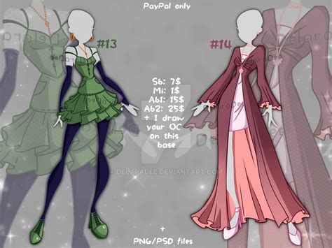Outfit Designs Adoptables 7 Closed By Delaradee On Deviantart