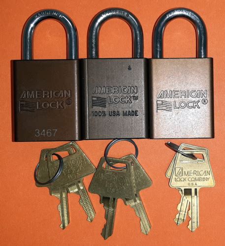 American Locks 1100 Series 3 Locks Keyed Diffrent With 2 Keys Each