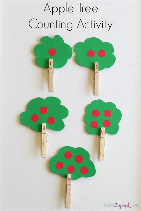 Apple Tree Counting Activity With Clothespins Apple Tree Activity