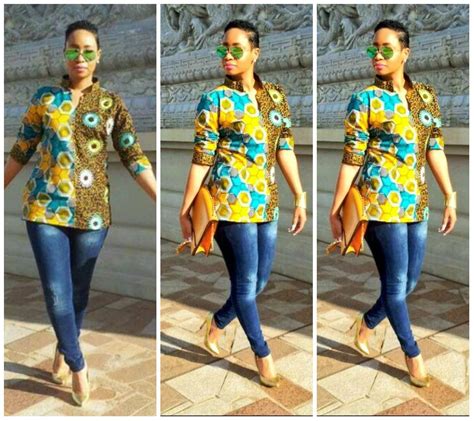 30 Stylish And Trendy Ankara Tops To Wear With Jeans Afrocosmopolitan African Fashion Ankara
