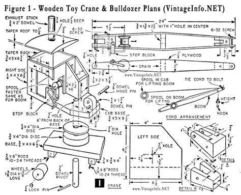 Wooden Toy Crane And Bulldozer Plans The Vintage Info Network