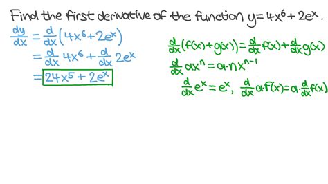 Question Video Finding The First Derivative Of A Function Involving An