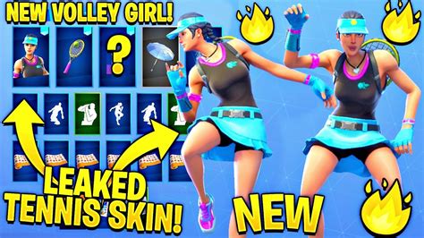Leaked Volley Girl Showcase With All New Emotes Fortnite Tennis Skin Youtube
