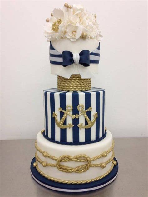 31 Stylish And Bold Nautical Wedding Cakes Weddingomania