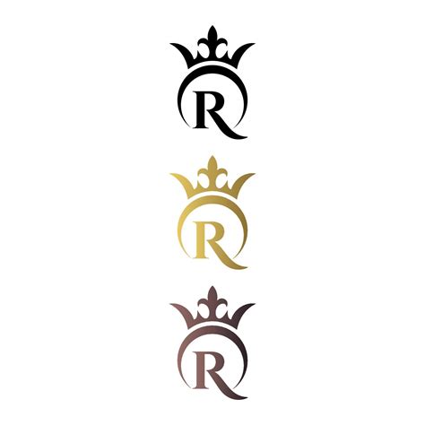 Luxury Logo Letter Mark R With Crown And Royal Symbol Free Vector