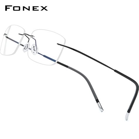 fonex rimless titanium glasses men new frameless eyeglasses frame women ultralight japaness