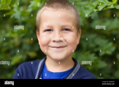 Portrait Of A Boy In Nature Stock Photo Alamy