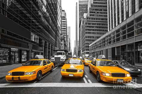 Yellow Taxis In New York City Usa Photograph By Luciano Mortula