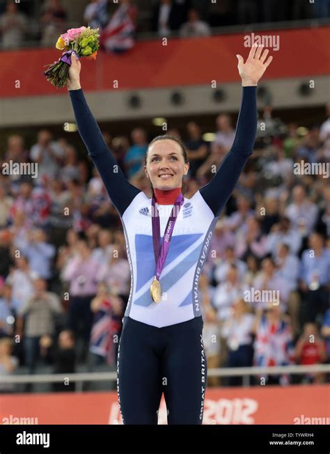 Great Britain S Victoria Pendleton Celebrates Her Gold Medal After
