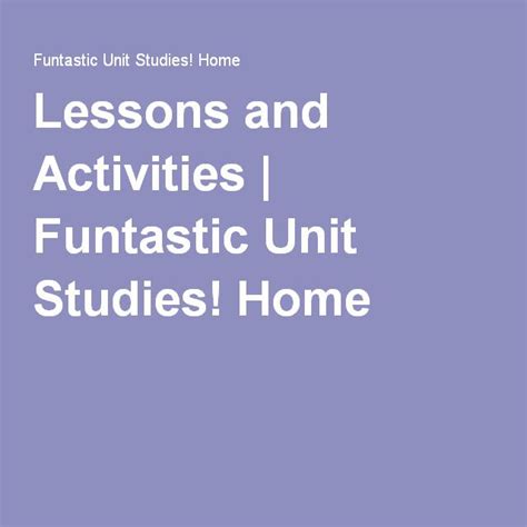 Lessons And Activities Lesson Study Unit Activities