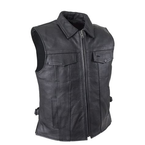 The list of best leather motorcycle vests has the trustworthy choices that are coming from best in class manufacturers and have their guarantee. Mens Leather Motorcycle Vest with Gun Pocket