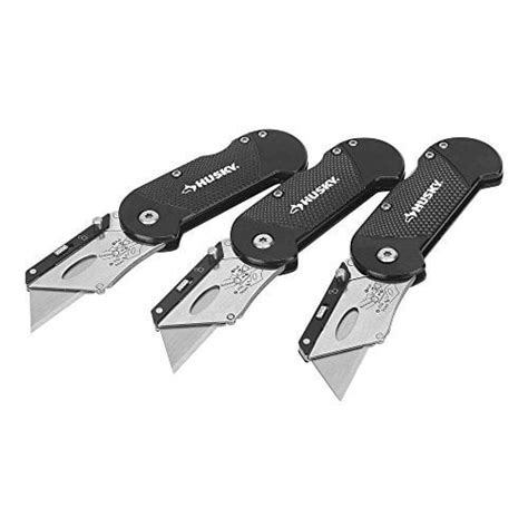 Husky Folding Lock Back Utility Knife Set Of 3