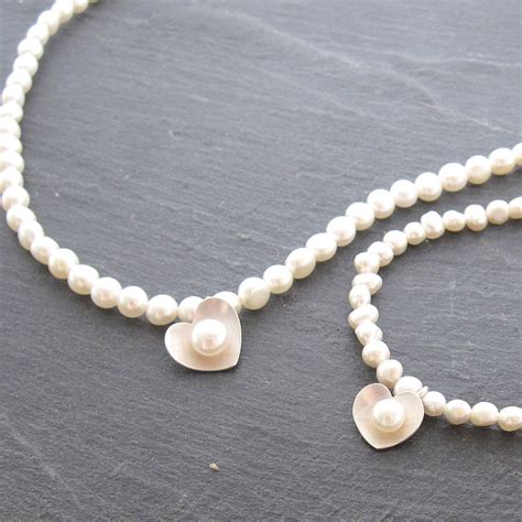 Pearl Heart Necklace By Emma Kate Francis