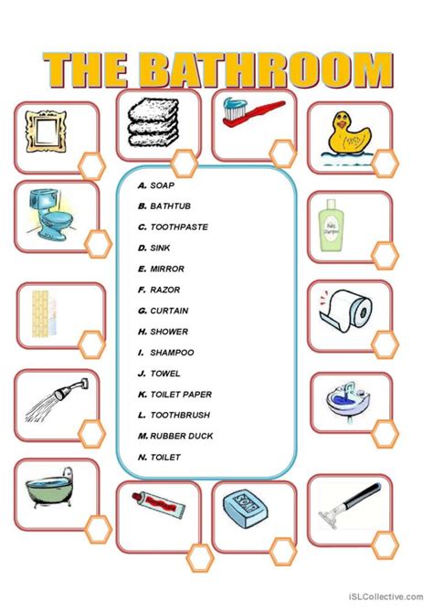 Furniture In The Bathroom English Esl Worksheets Pdf And Doc