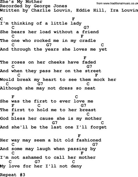 She S My Mother By George Jones Counrty Song Lyrics And Chords