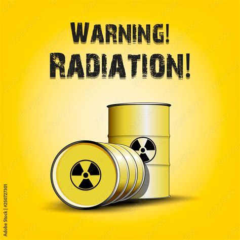 Warning Radiation Yellow Barrels Of Radiation Stock 벡터 Adobe Stock