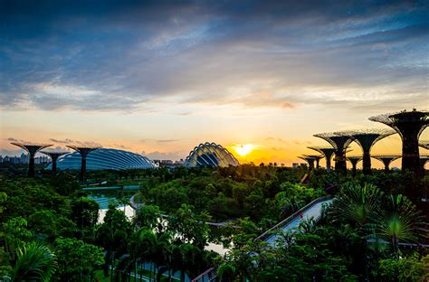 Fonds Decran Singapour Jardins Levers Et Couchers De Soleil