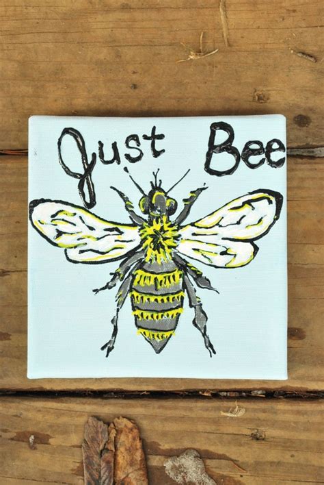 Items Similar To Bee Canvas Painting 8 By 8 Inches Just Bee On Etsy
