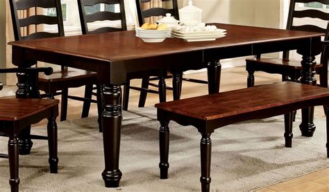 Palisade Black And Cherry Rectangular Extendable Leg Dining Table From Furniture Of America