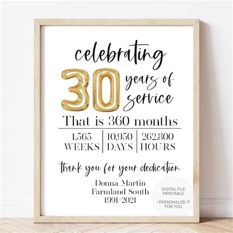 30 Work Anniversary Etsy