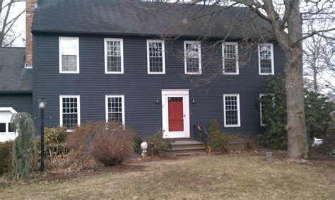 navy blue? check red door? check white trim? check black shutters? we'll just have to add them 