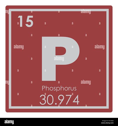 Phosphorus Chemical Element Periodic Table Science Symbol Stock Photo