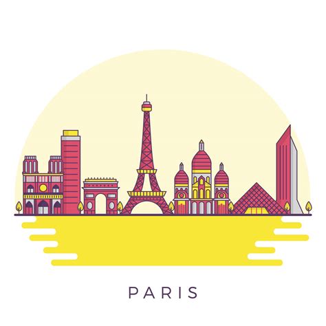 Flat Modern Paris City Landscape Vector Illustration 274579 Vector Art