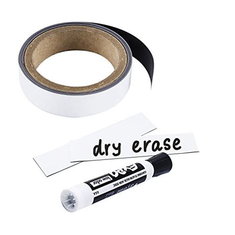Houseables Dry Erase Labels Magnetic Roll Magnet Strip Glossy White