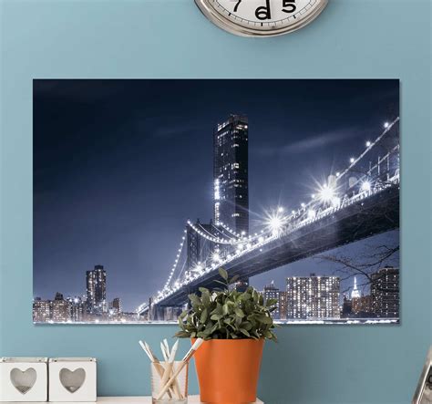 Manhattan Bridge At Night City Skyline Prints Tenstickers