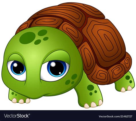 Cute Baby Turtle Cartoon Royalty Free Vector Image