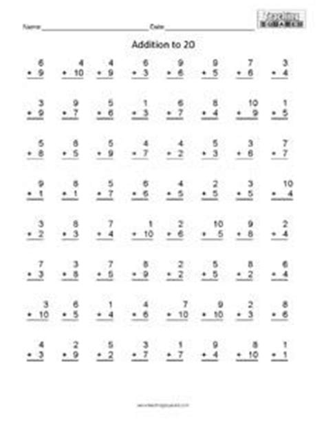 Multiplication fact sheets | math facts worksheets printables, source image: Free Worksheet 100 Addition Facts 1-20 | Teaching Squared ...