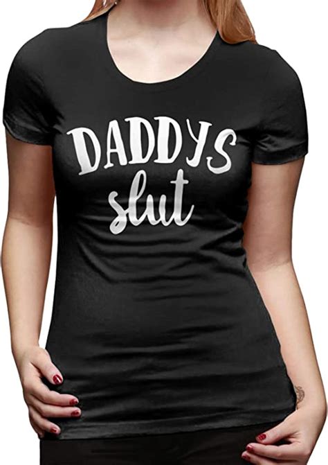 Daddys Slut Womens Short Sleeve T Shirt Tees Sport Summersmallblack