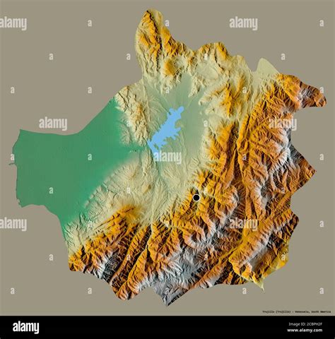 Shape Of Trujillo State Of Venezuela With Its Capital Isolated On A