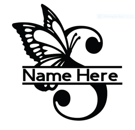 Butterfly Monogram Decal Sticker
