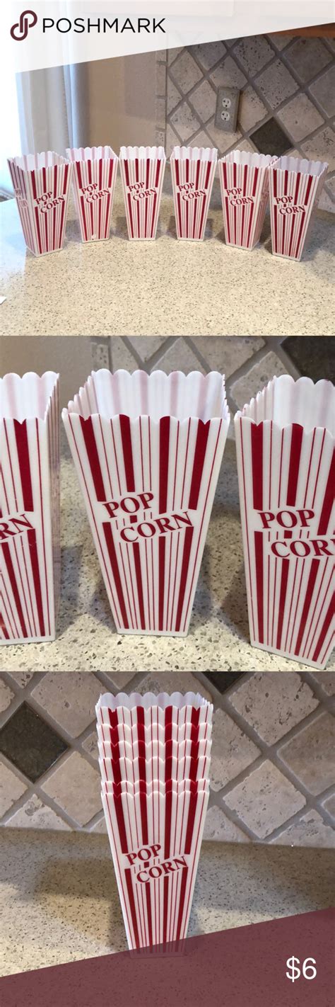 6 Popcorn Containers Plastic Popcorn Containers Plastic Popcorn